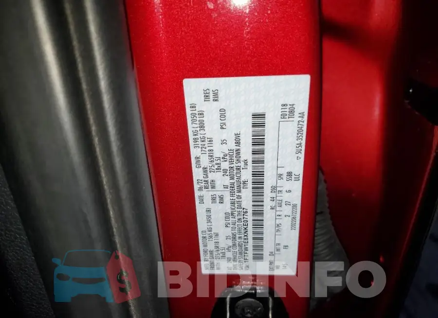 1FTFW1E8XNKE07767 Photo# 13
