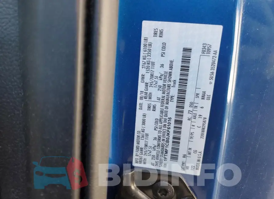 1FTMF1CB0JKF61016 Photo# 13