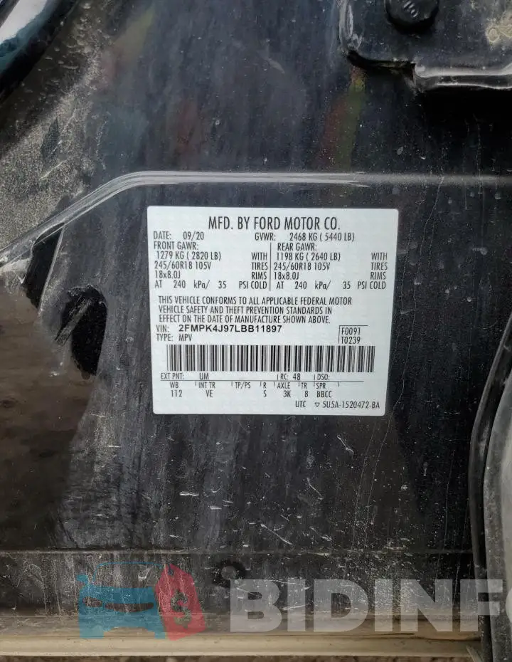 2FMPK4J97LBB11897 Photo# 13
