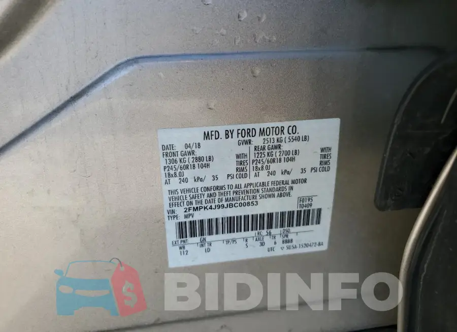 2FMPK4J99JBC00853 Photo# 14