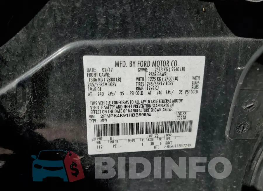 2FMPK4K91HBB69655 Photo# 13
