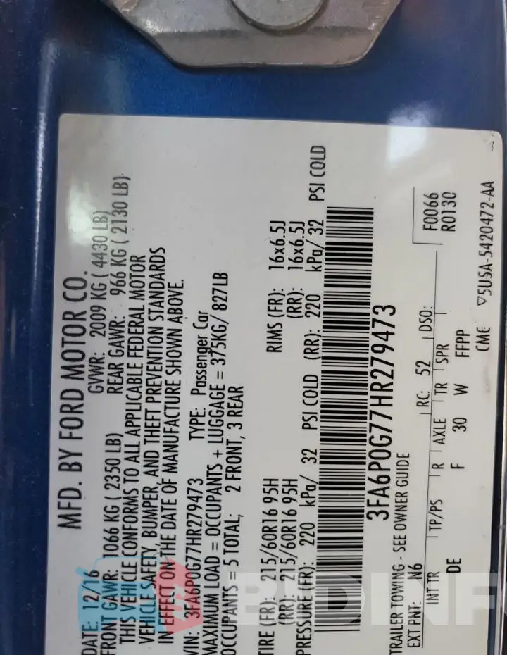 3FA6P0G77HR279473 Photo# 12