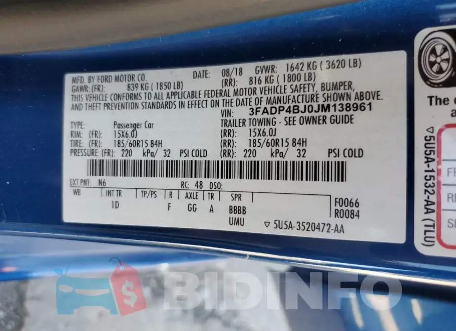 3FADP4BJ0JM138961 Photo# 12