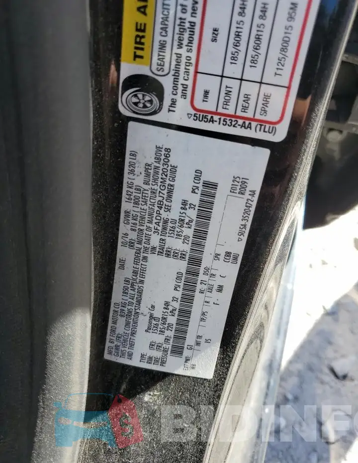 3FADP4BJ7GM203068 Photo# 12