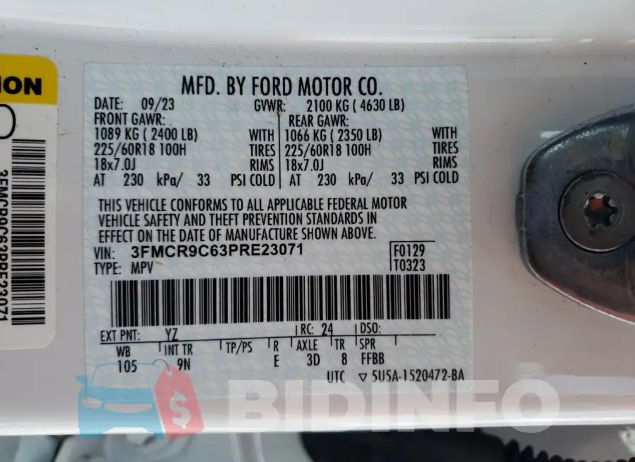 3FMCR9C63PRE23071 Photo# 12