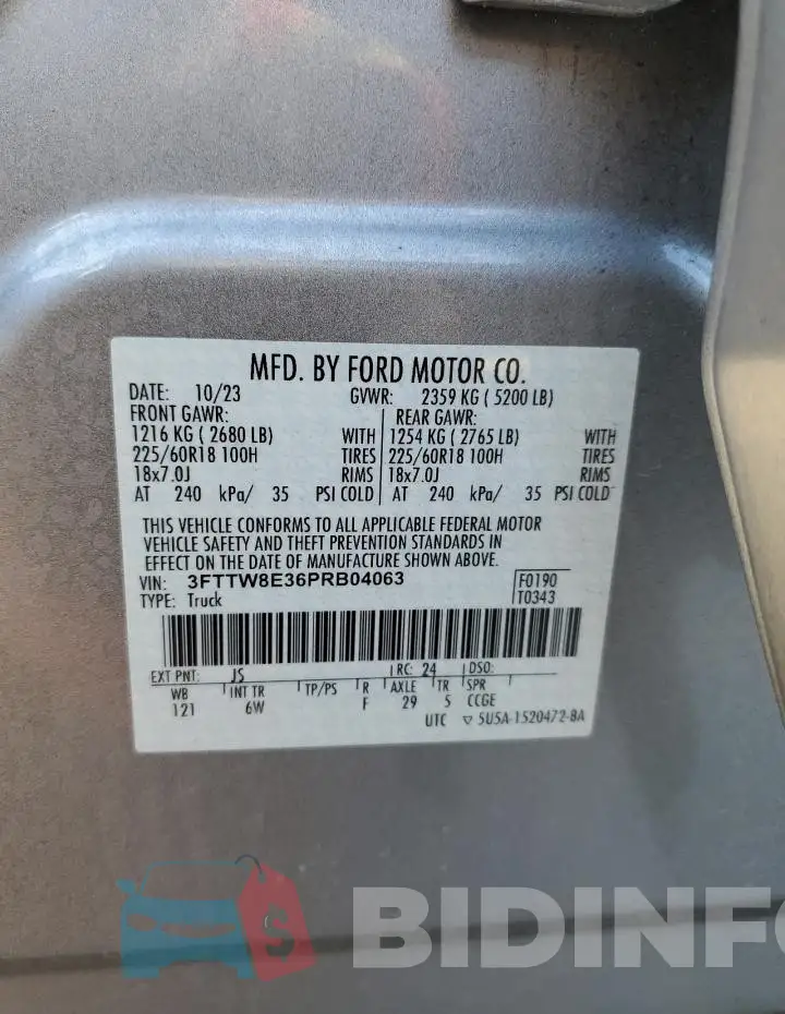 3FTTW8E36PRB04063 Photo# 12
