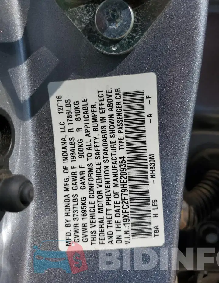 19XFC2F79HE209354 Photo# 12