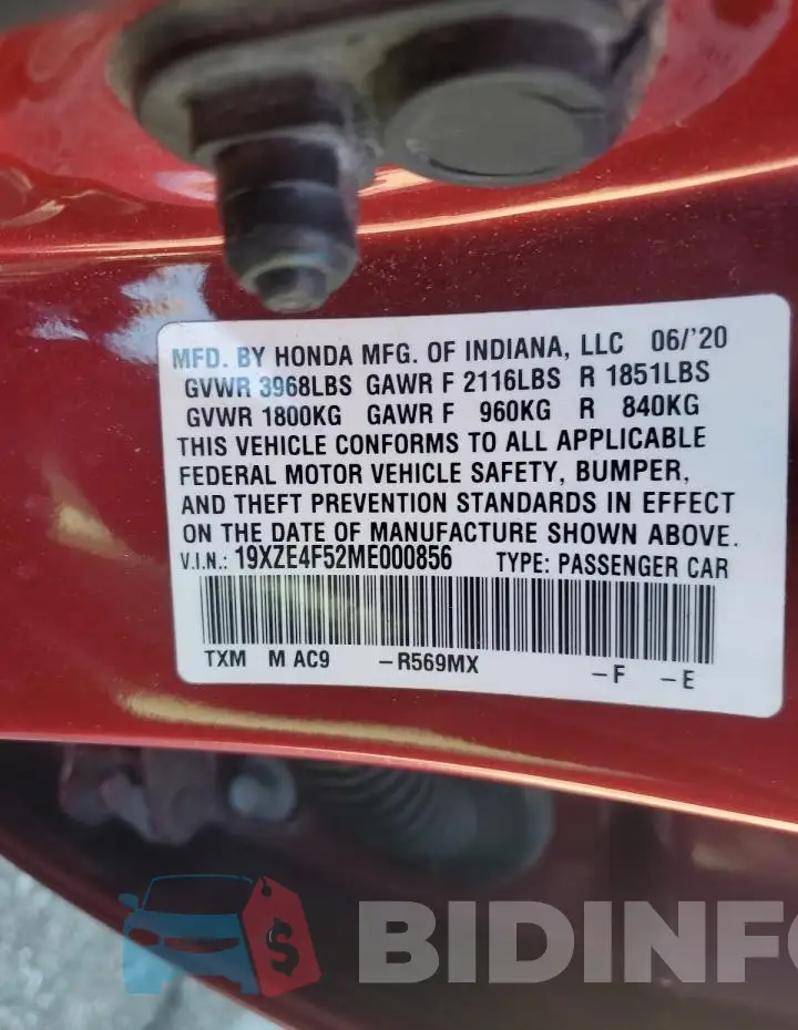 19XZE4F52ME000856 Photo# 12