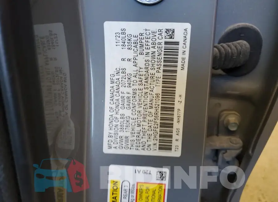 2HGFE2F56RH521096 Photo# 12