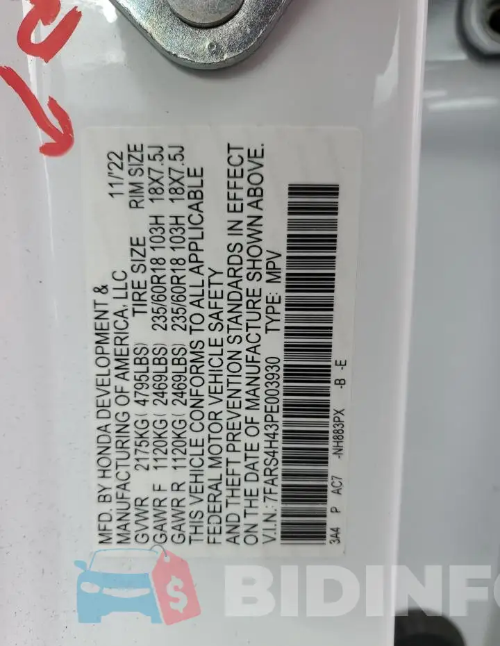 7FARS4H43PE003930 Photo# 14