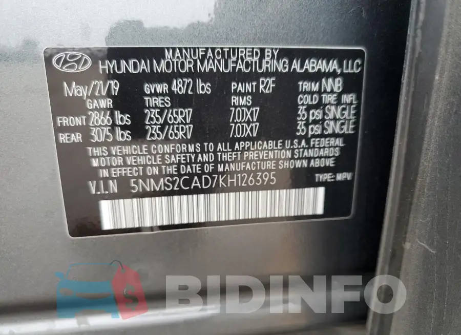 5NMS2CAD7KH126395 Photo# 13