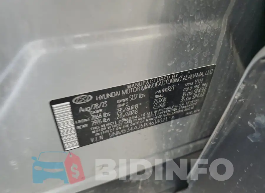 5NMS34AJ5PH618021 Photo# 13
