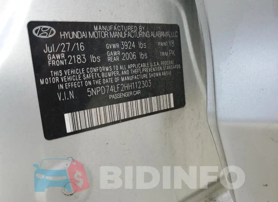 5NPD74LF2HH112303 Photo# 12