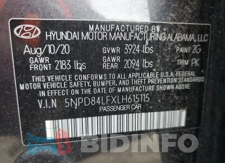 5NPD84LFXLH615115 Photo# 12