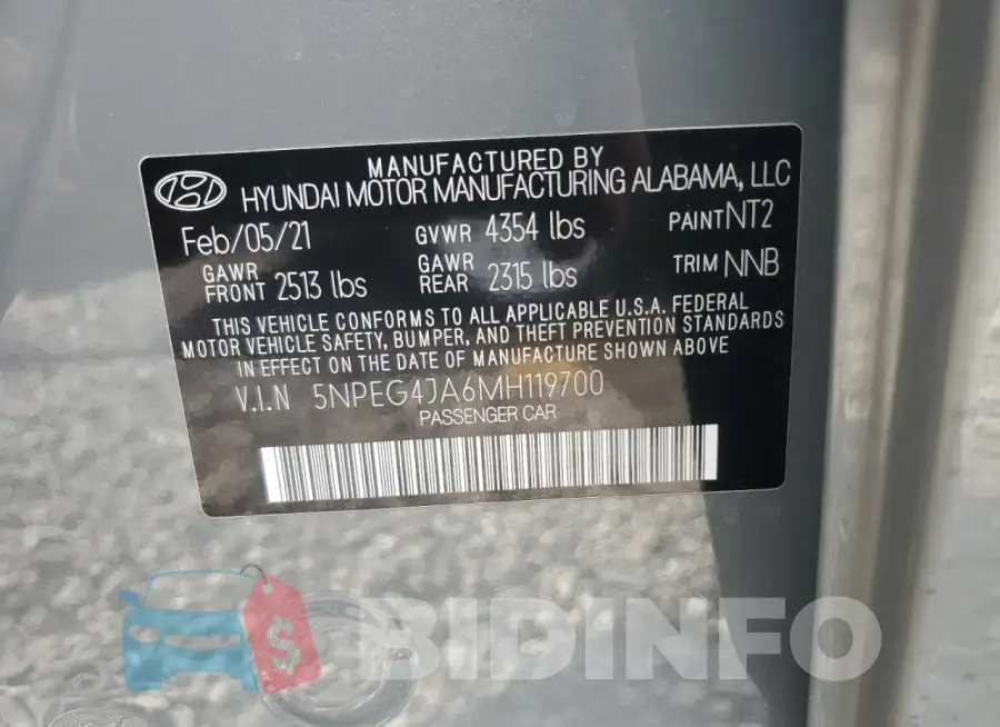 5NPEG4JA6MH119700 Photo# 12