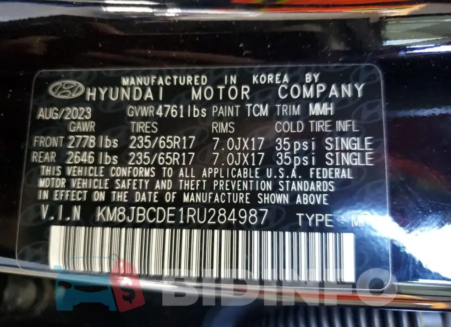 KM8JBCDE1RU284987 Photo# 14