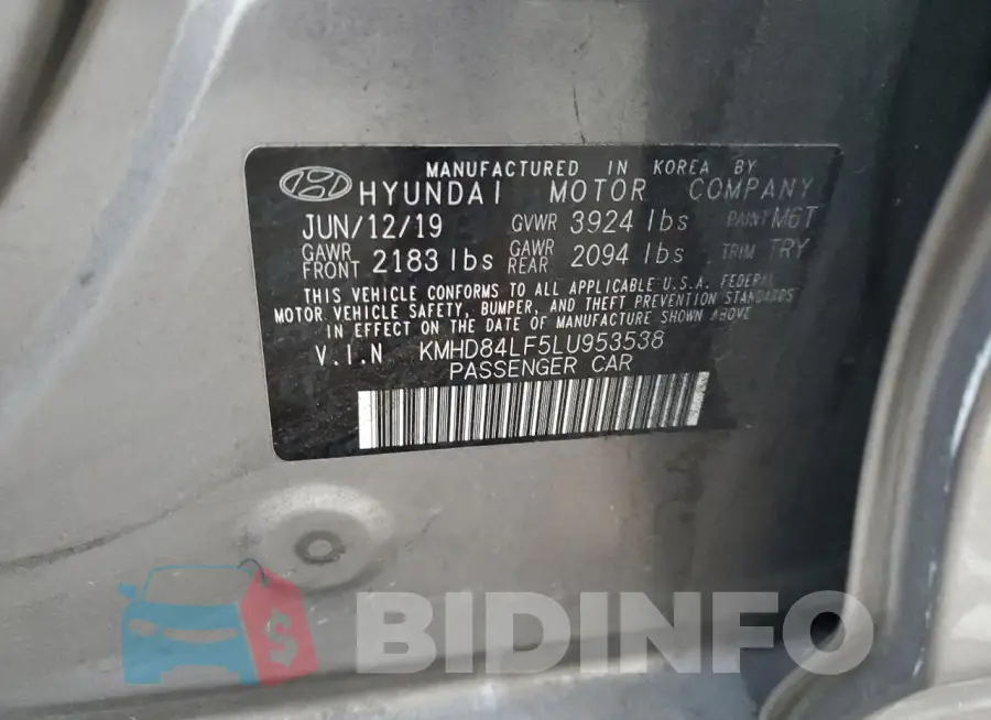 KMHD84LF5LU953538 Photo# 12