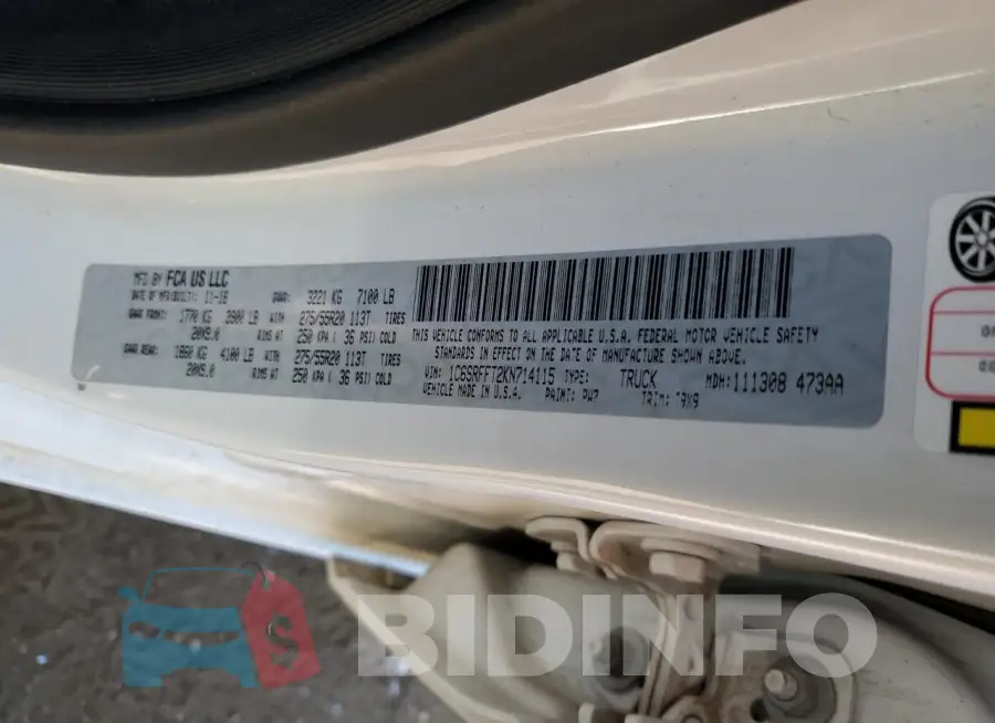 1C6SRFFT2KN714115 Photo# 12