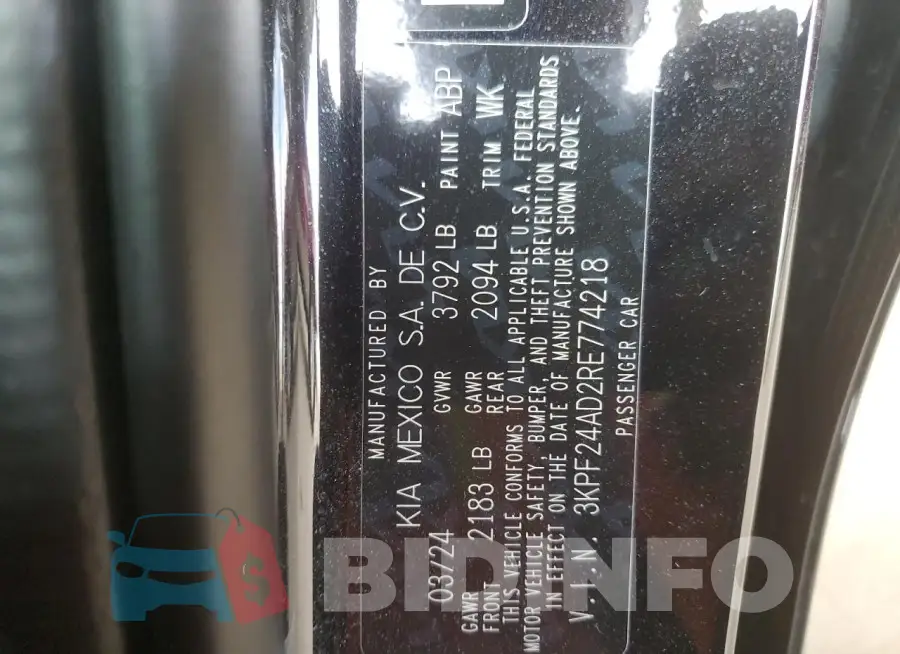 3KPF24AD2RE774218 Photo# 13
