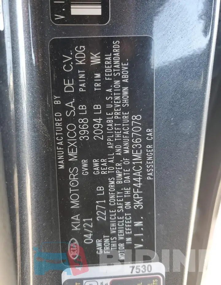 3KPF44AC1ME367078 Photo# 12