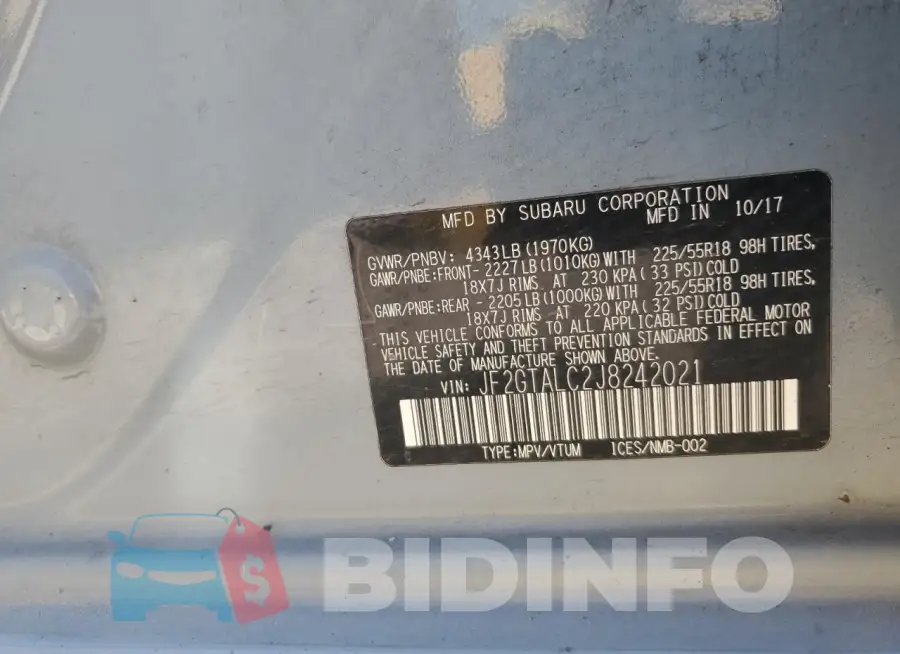 JF2GTALC2J8242021 Photo# 14