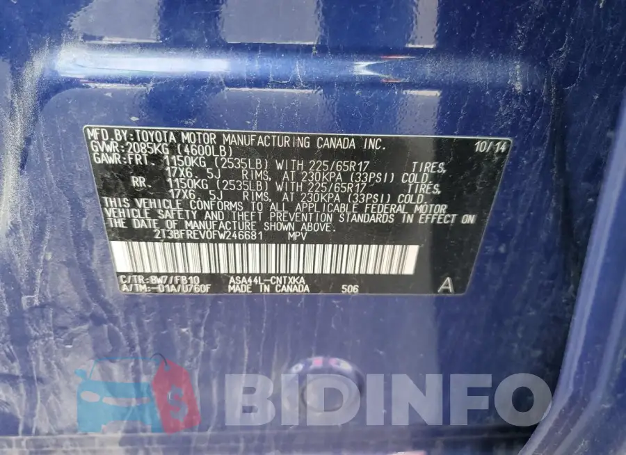 2T3BFREV0FW246681 Photo# 14