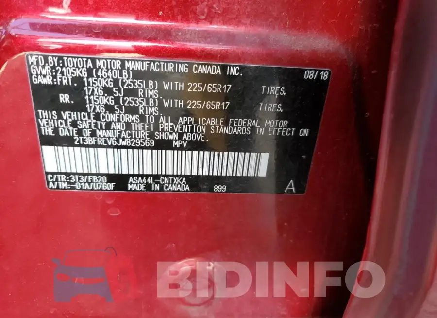2T3BFREV6JW829569 Photo# 13