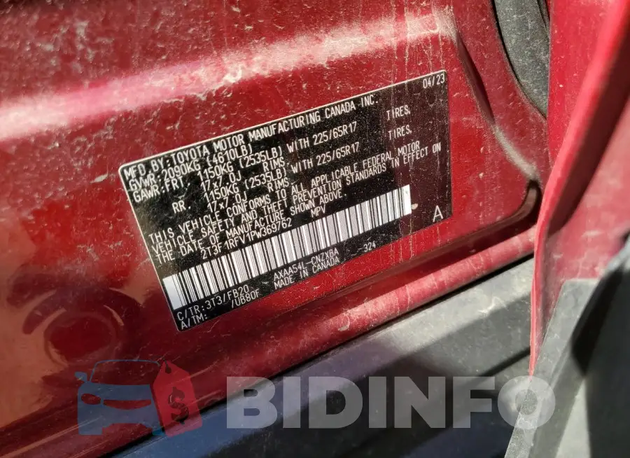 2T3F1RFV1PW369762 Photo# 13