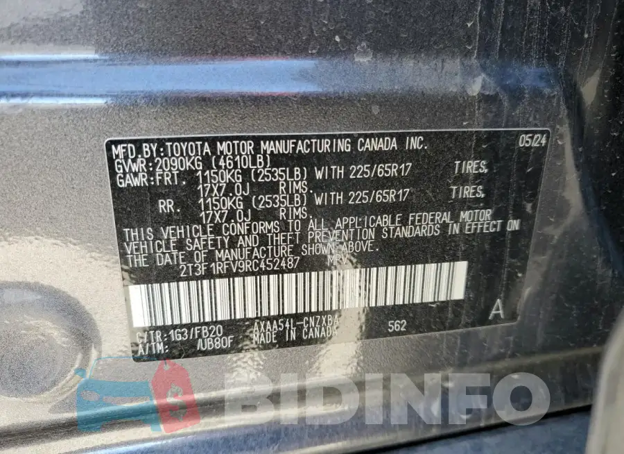 2T3F1RFV9RC452487 Photo# 14