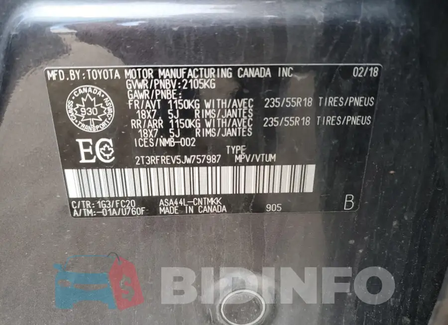 2T3RFREV5JW757987 Photo# 13