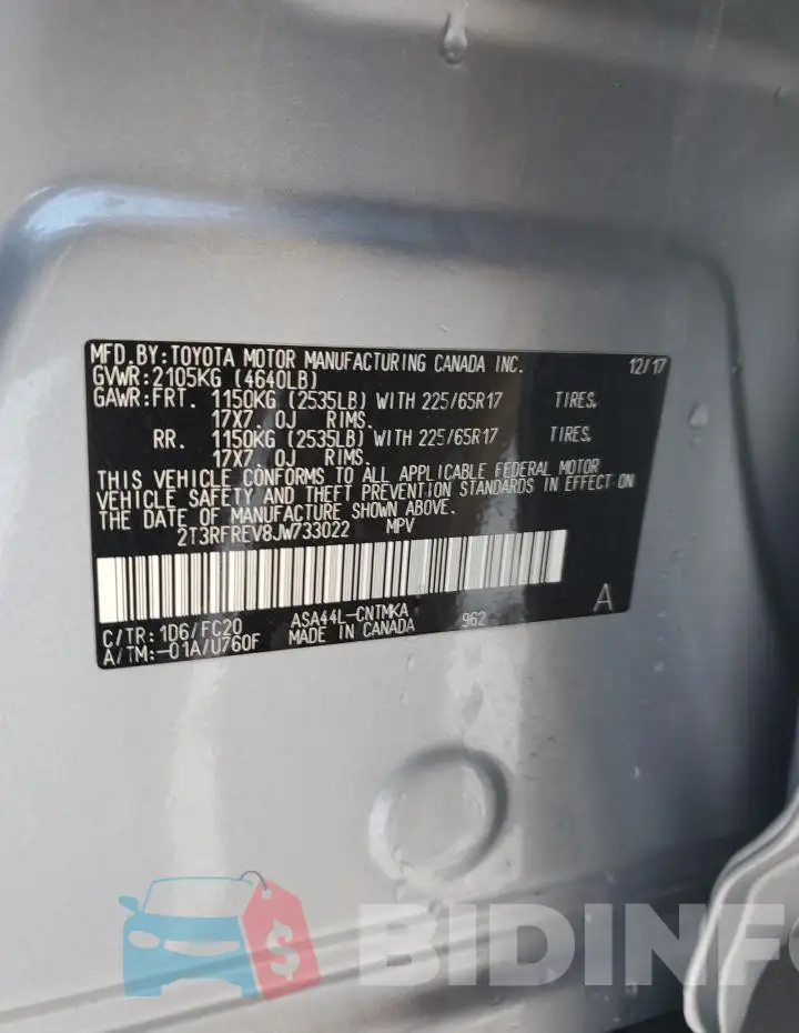 2T3RFREV8JW733022 Photo# 13