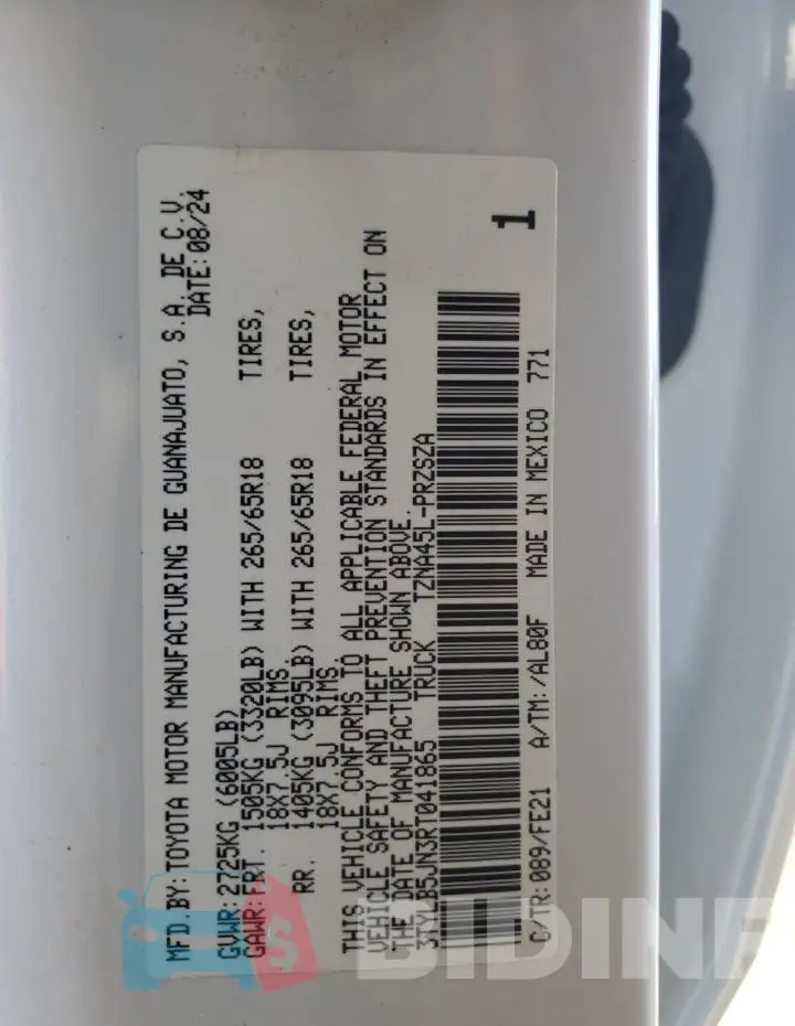 3TYLB5JN3RT041865 Photo# 12