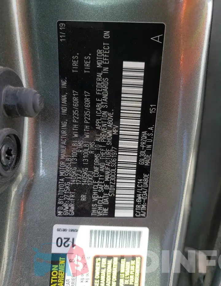 5TDYZ3DC0LS061977 Photo# 13