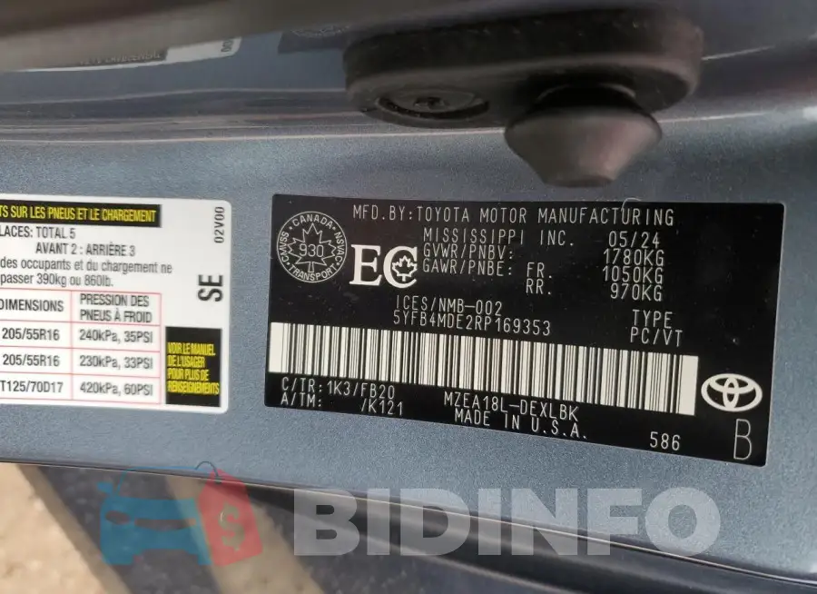 5YFB4MDE2RP169353 Photo# 12