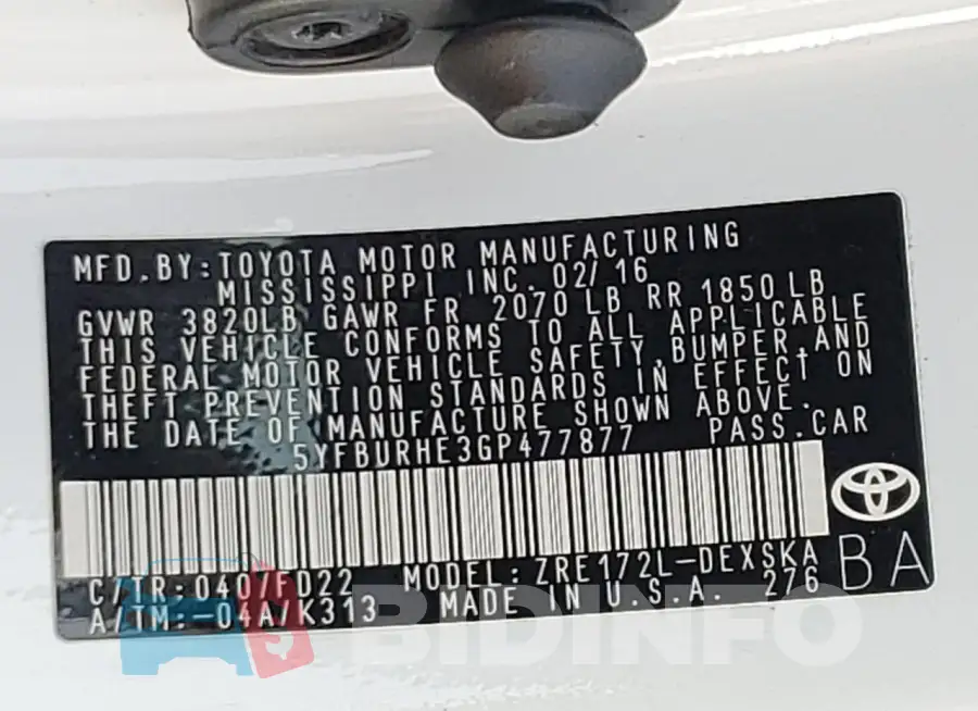 5YFBURHE3GP477877 Photo# 12