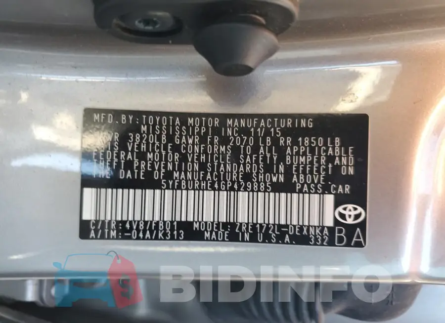 5YFBURHE4GP429885 Photo# 13