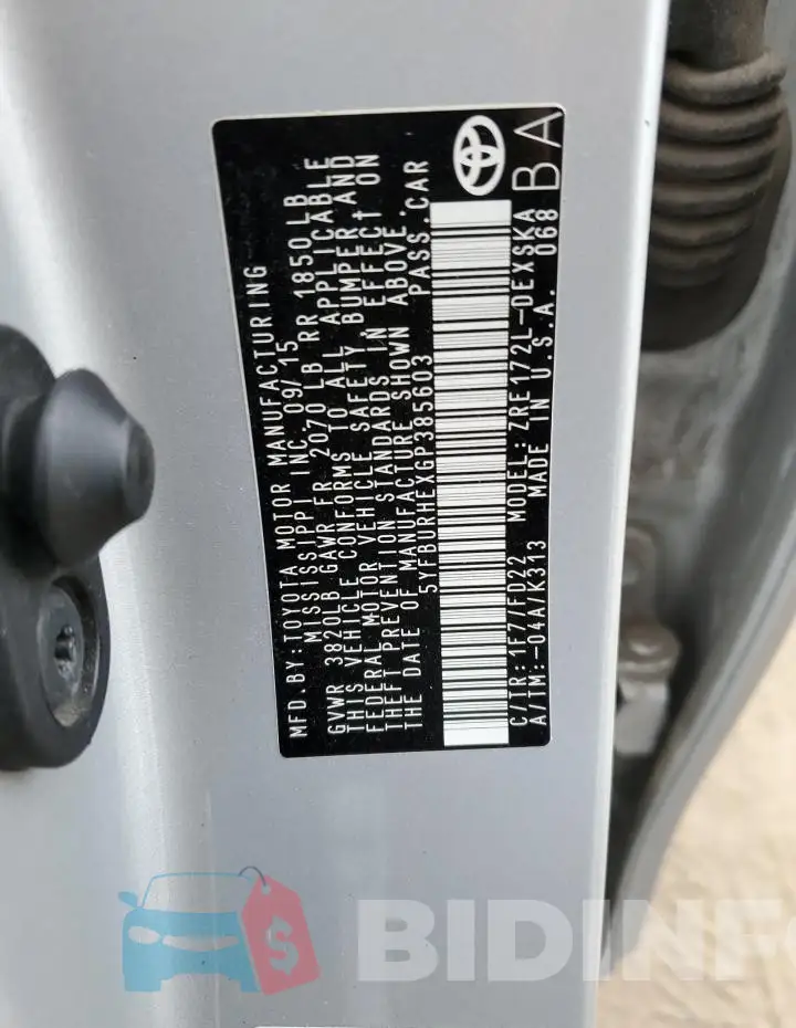 5YFBURHEXGP385603 Photo# 12