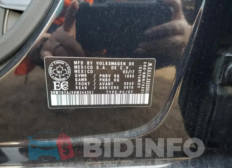 3VW167AJ3HM344351 Photo# 12