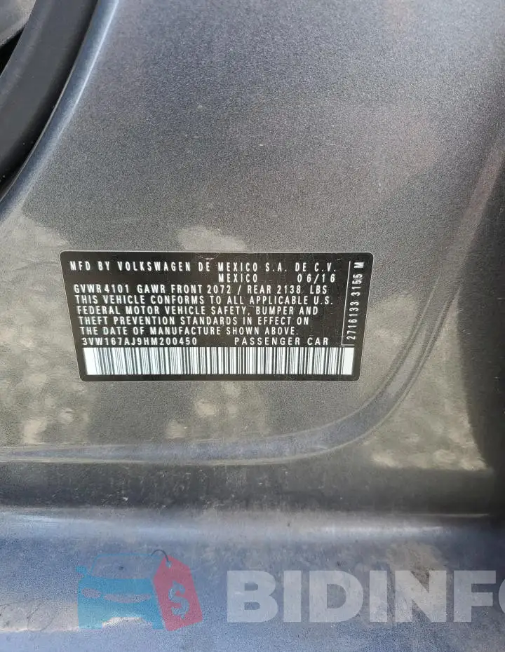 3VW167AJ9HM200450 Photo# 12