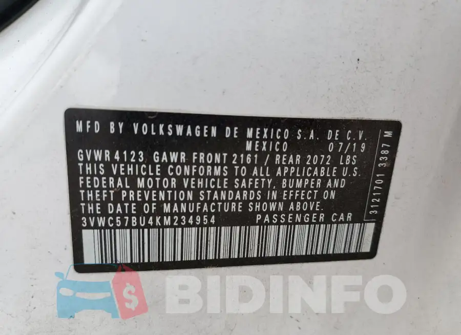 3VWC57BU4KM234954 Photo# 12