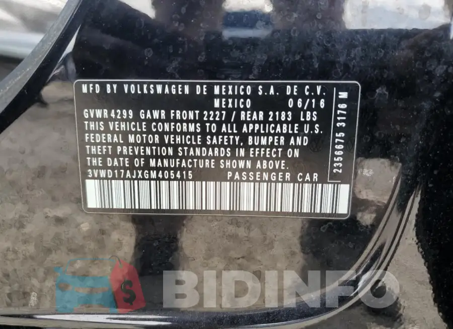 3VWD17AJXGM405415 Photo# 12
