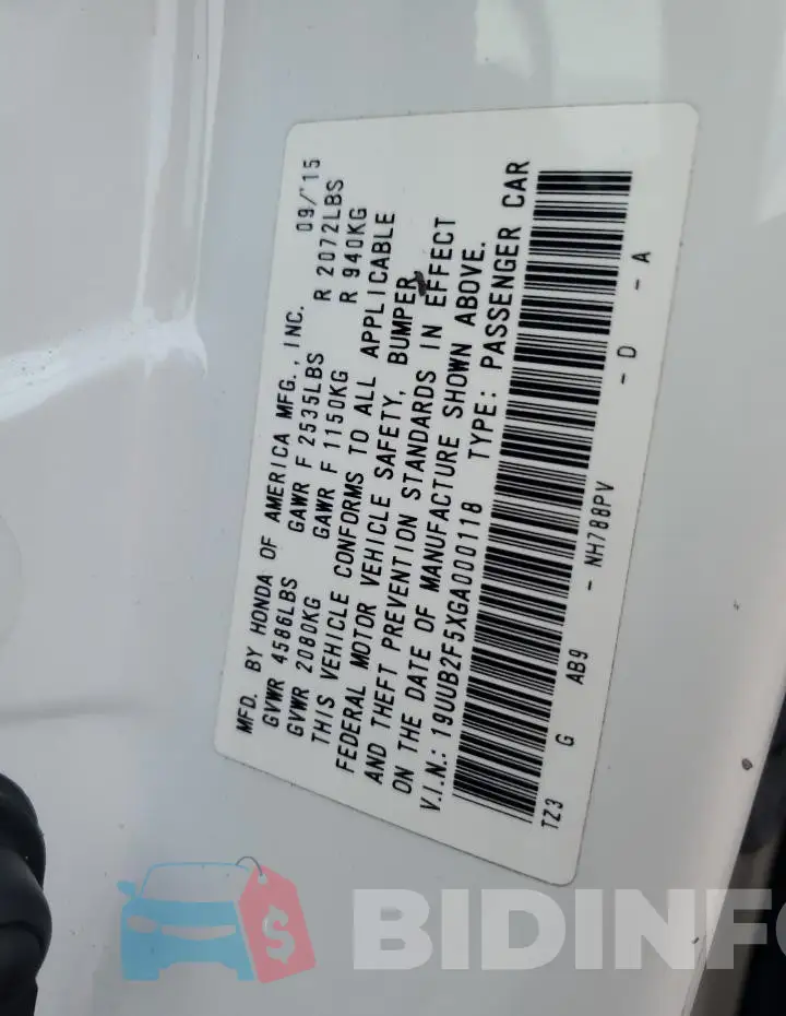 19UUB2F5XGA000118 Photo# 12