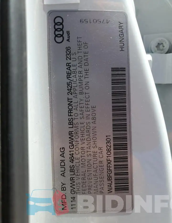 WAUBFGFFXF1082301 Photo# 12