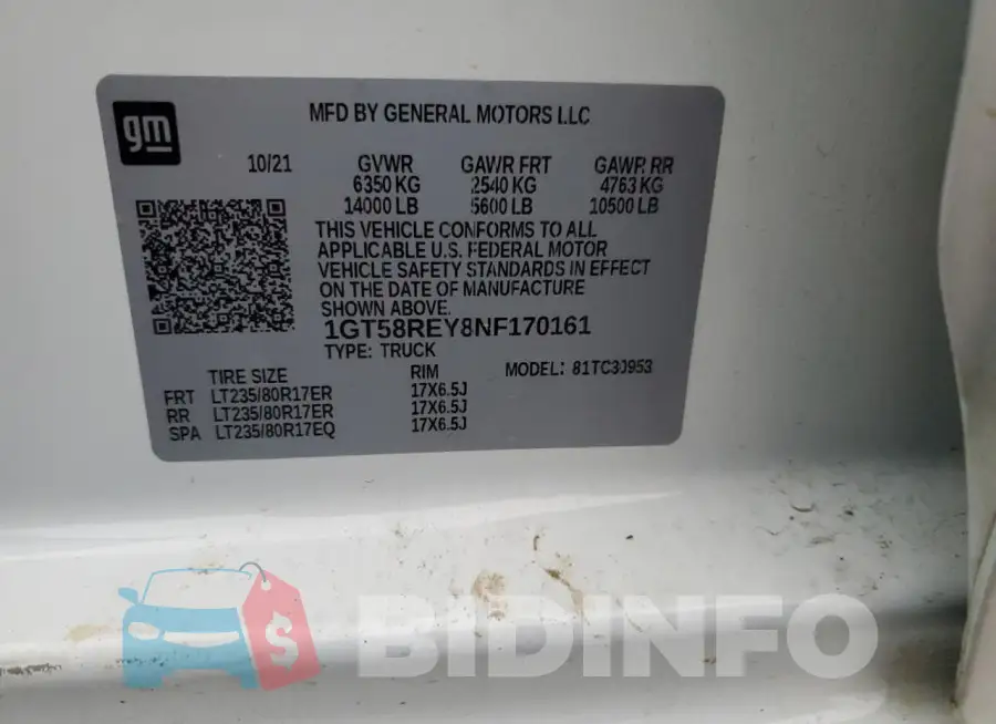 1GT58REY8NF170161 Photo# 14