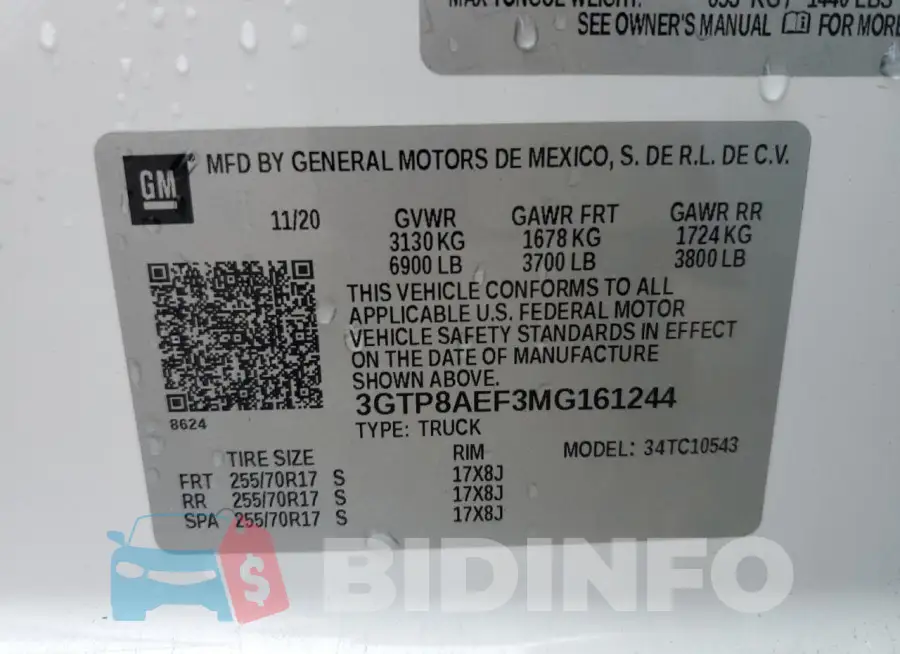 3GTP8AEF3MG161244 Photo# 12