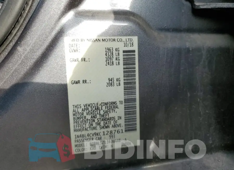 1N4BL4CV9KC128761 Photo# 13