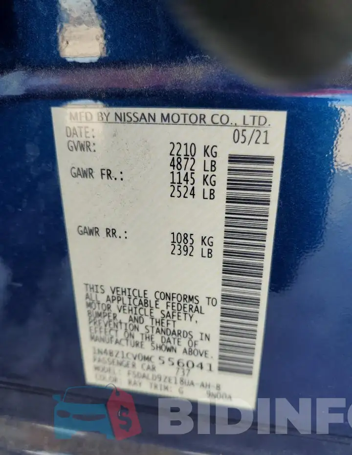 1N4BZ1CV0MC556041 Photo# 13