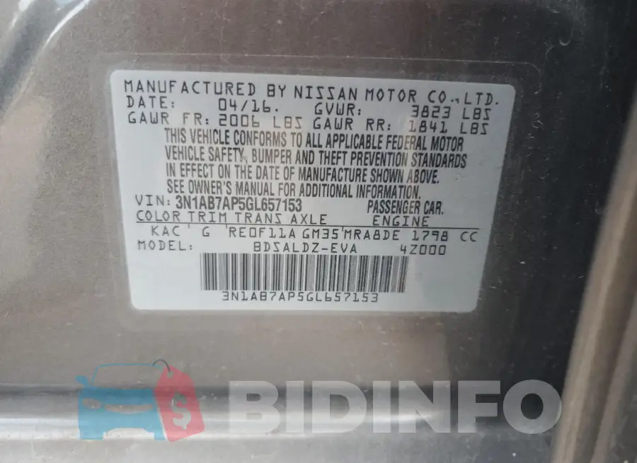3N1AB7AP5GL657153 Photo# 13