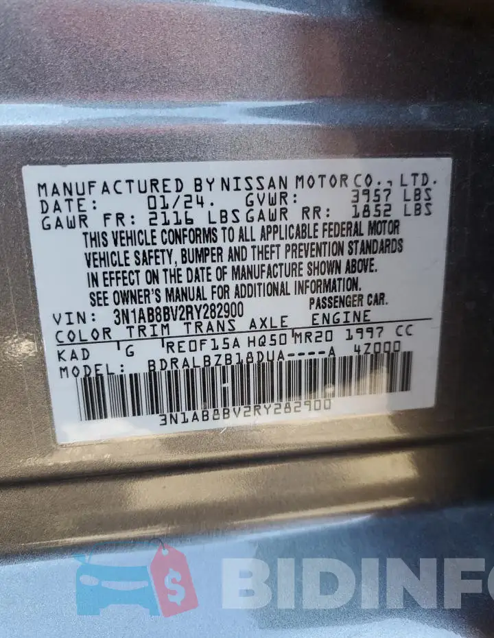 3N1AB8BV2RY282900 Photo# 12