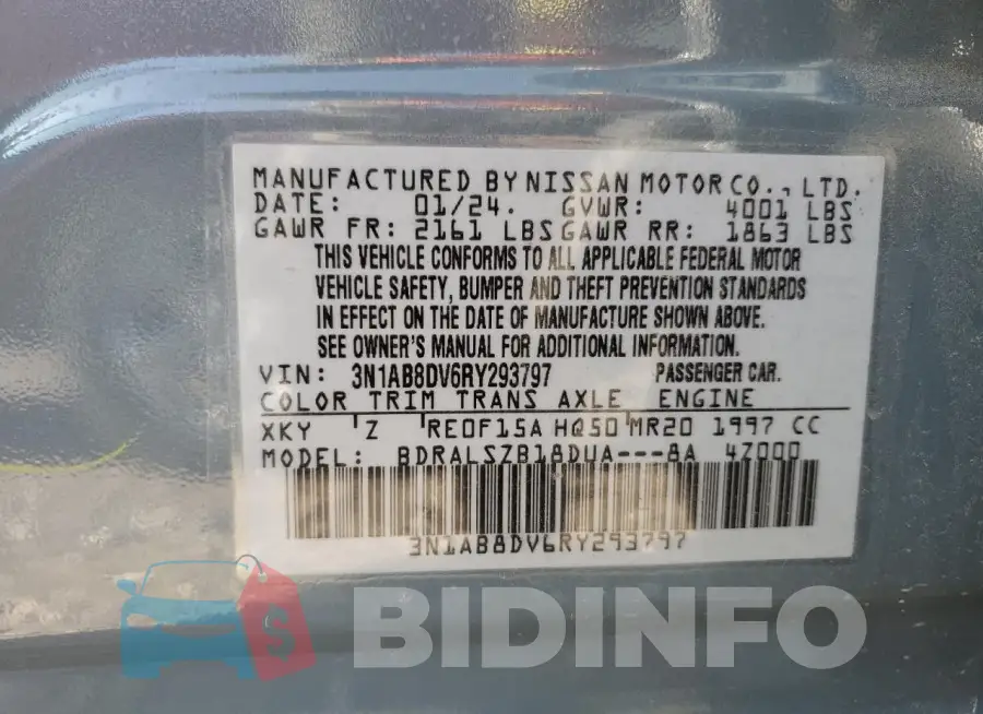 3N1AB8DV6RY293797 Photo# 12